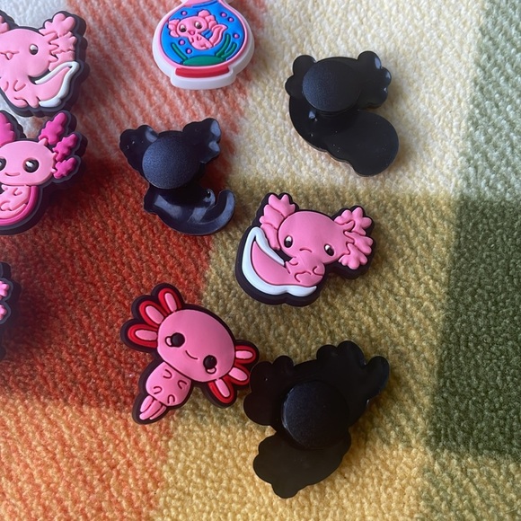 9 Pink Axolotl Shoe Charms - Picture 4 of 5